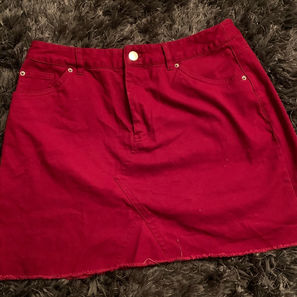 Red mini skirt